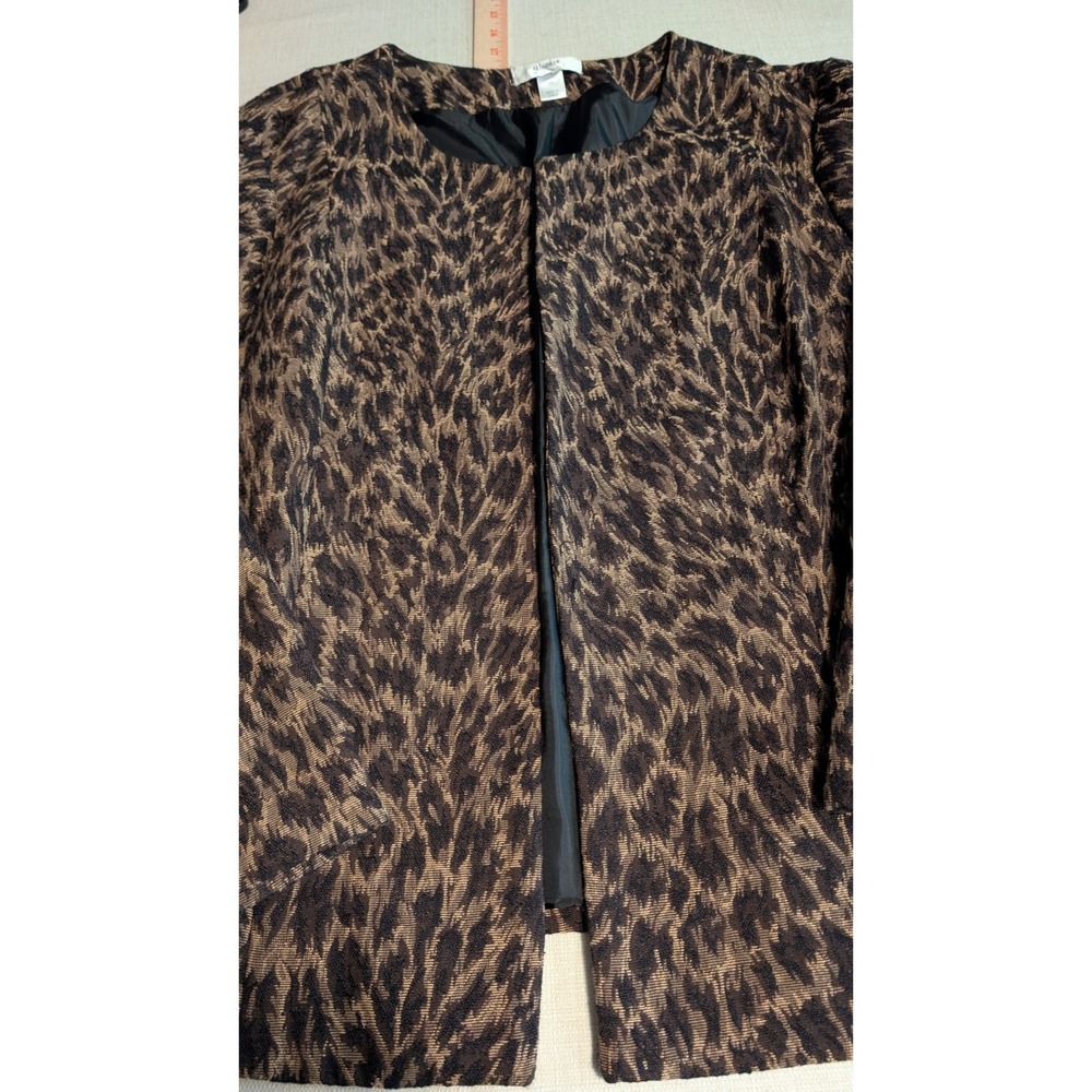 C J Banks Womens Jacket Size 1X Animal Print Long Sleeve Polyester Lightweight
